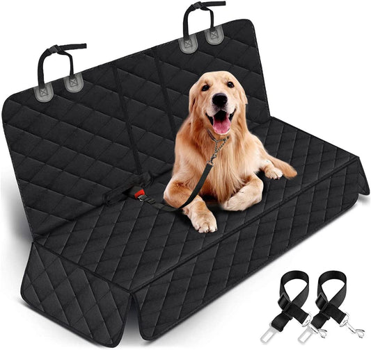 Ultimate Waterproof Dog Car Seat Cover - Non-Slip Back Seat Protector for Pets and Kids, Universal Fit for Most Cars, Trucks, and SUVs - Black